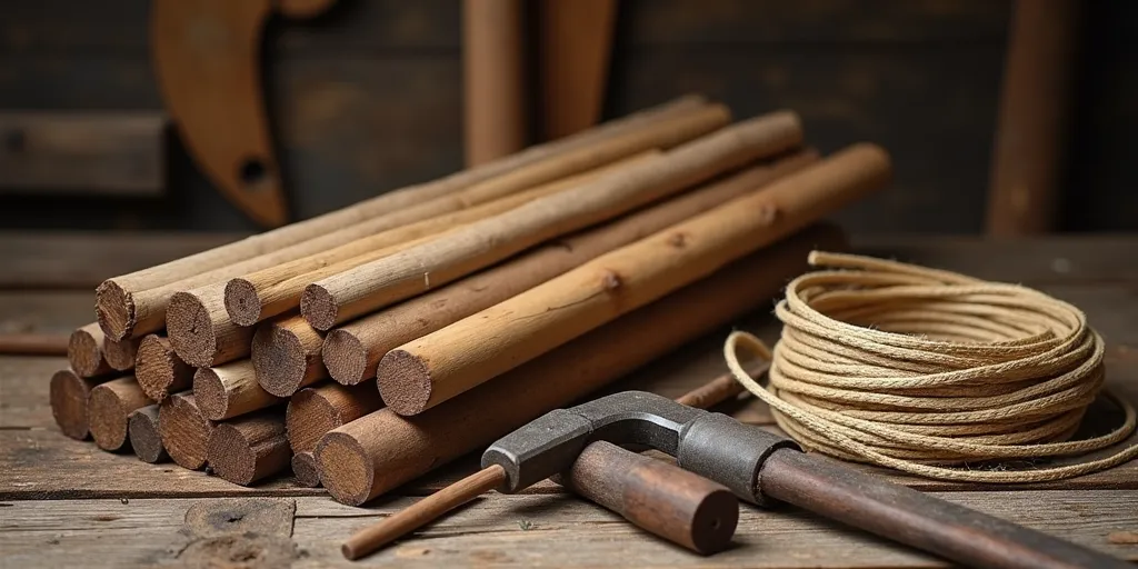 What materials are needed to make a hunting bow?